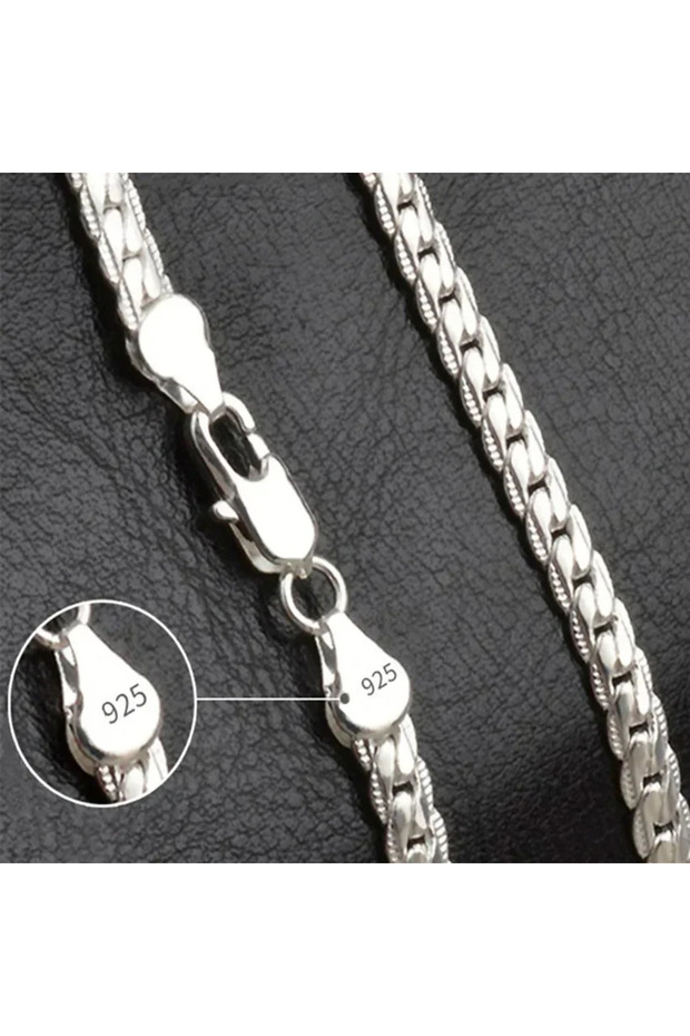 50CM 20INCHES New 20-60cm Silver Color Plated Luxury Brand Design Noble 6mm Necklace Chain For Woman