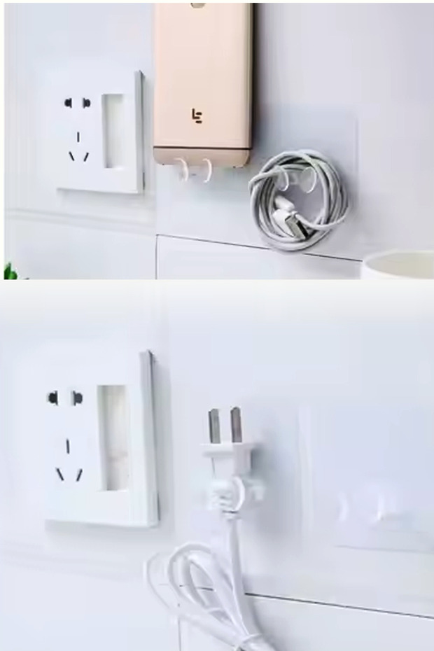 خطاف لاصق فائق، حامل كابل، خطاف كابل متعدد الأغراض 8 قطع - 5