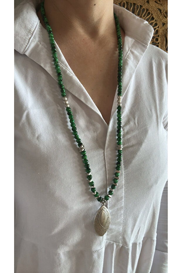 Long grey Motif Kolye - 1