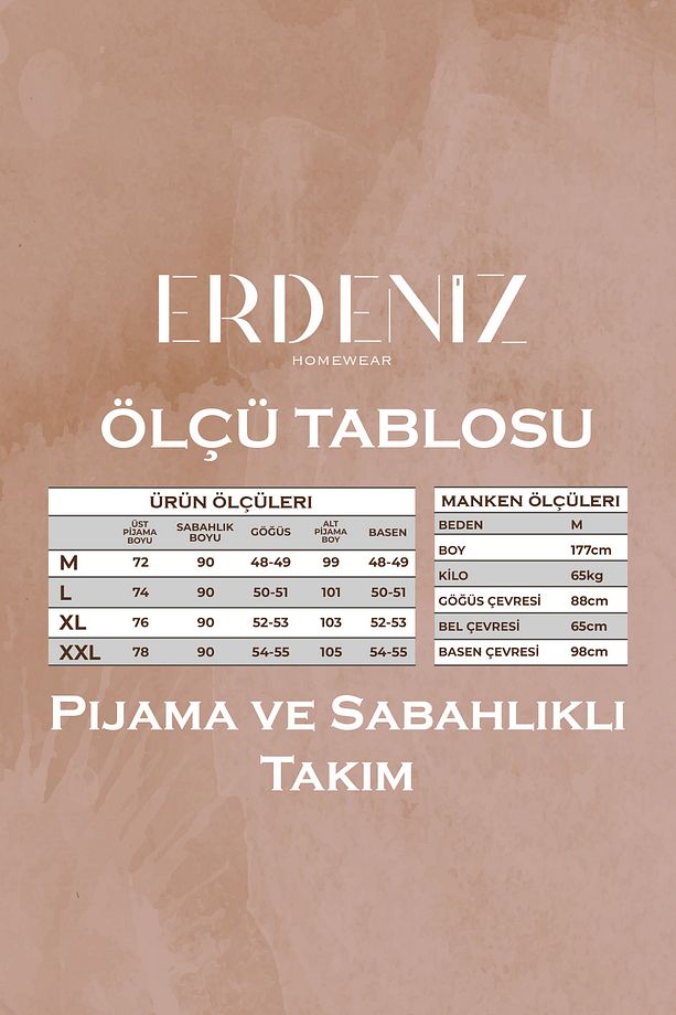 Hamile Pijama Takımı Melanj Kumaş Önü Düğmeli Nakışlı - Desenli Emzirme İçin Uygun 3'lü - 5