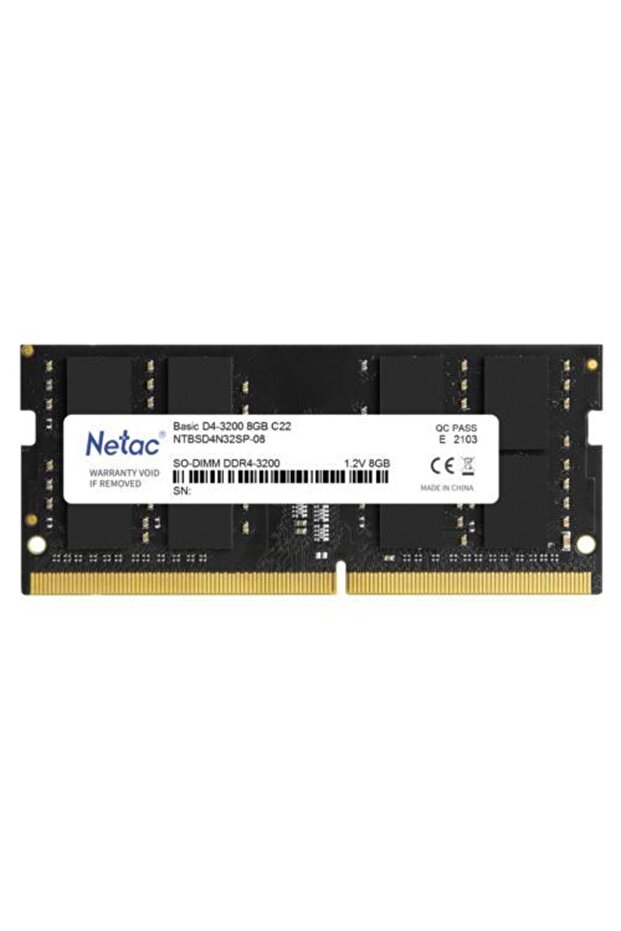 Netac Ram Nb 8gb Ddr4 3200mhz Sodımm Cl22 Ntbsd4n32sp-08