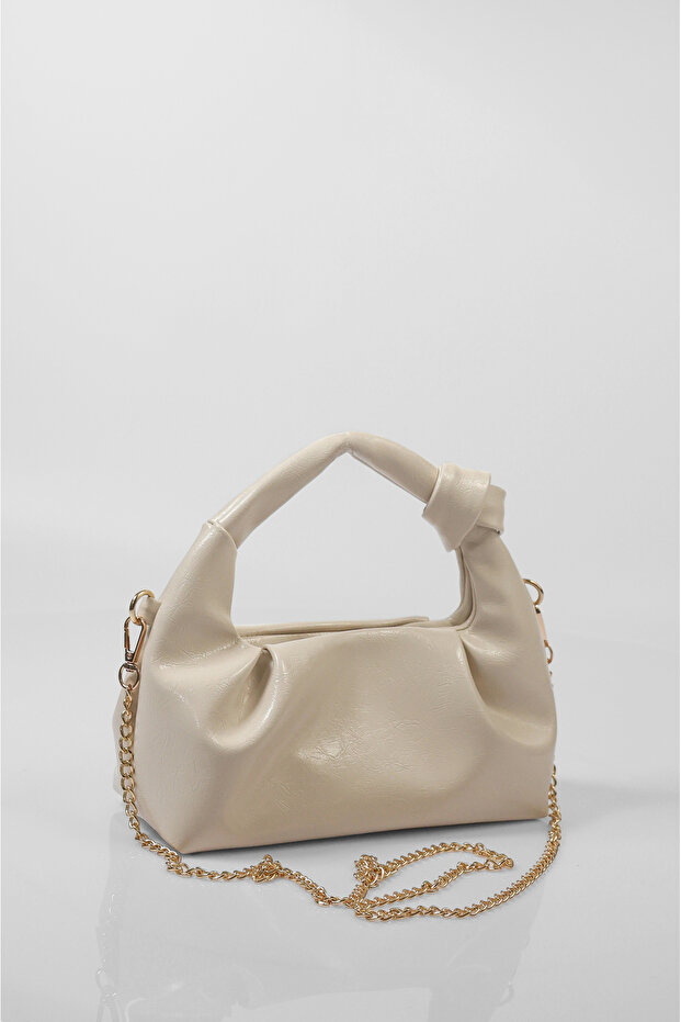 Women's Cream Mini Chain Hand and Shoulder Bag