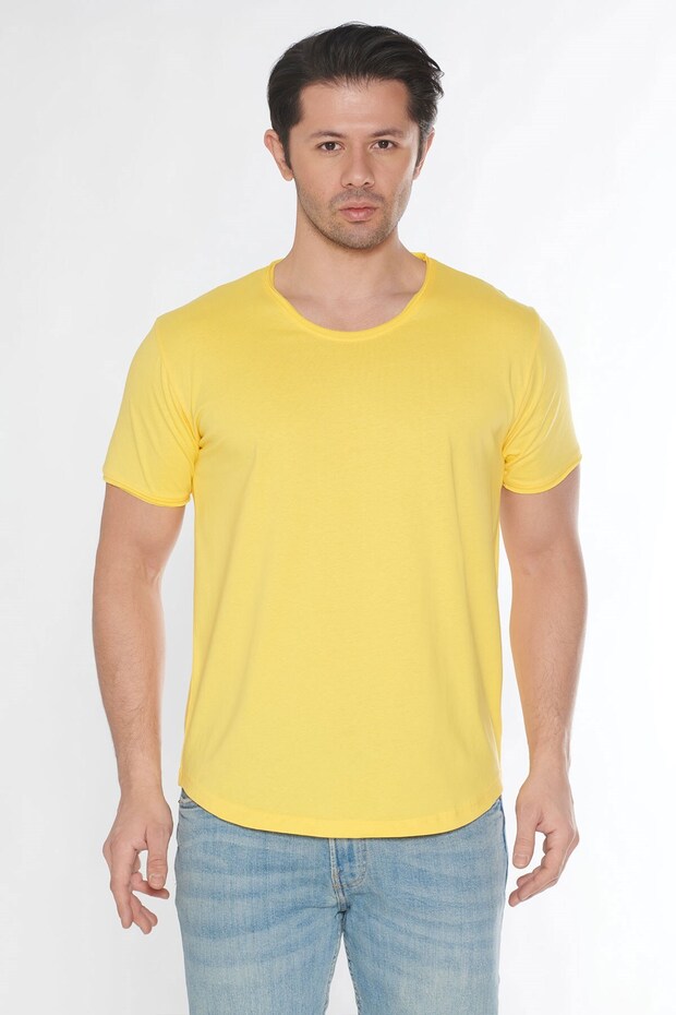 Men's Wide Neck 100% Cotton Loose T-Shirt