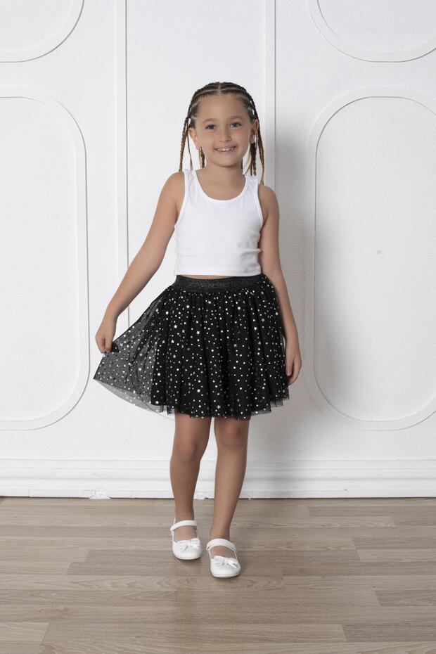 Neslice in Istanbul Girl's Star Sim Printed 3 Layer Tutu Skirt