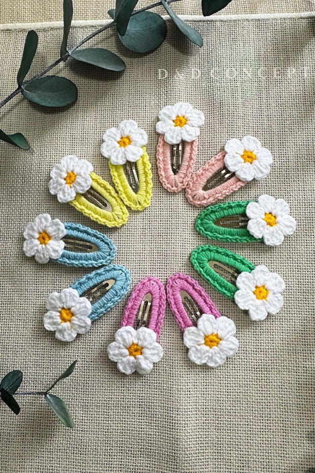 Handmade Baby Girl and Child Knitted Set of 10 Snap Clasps