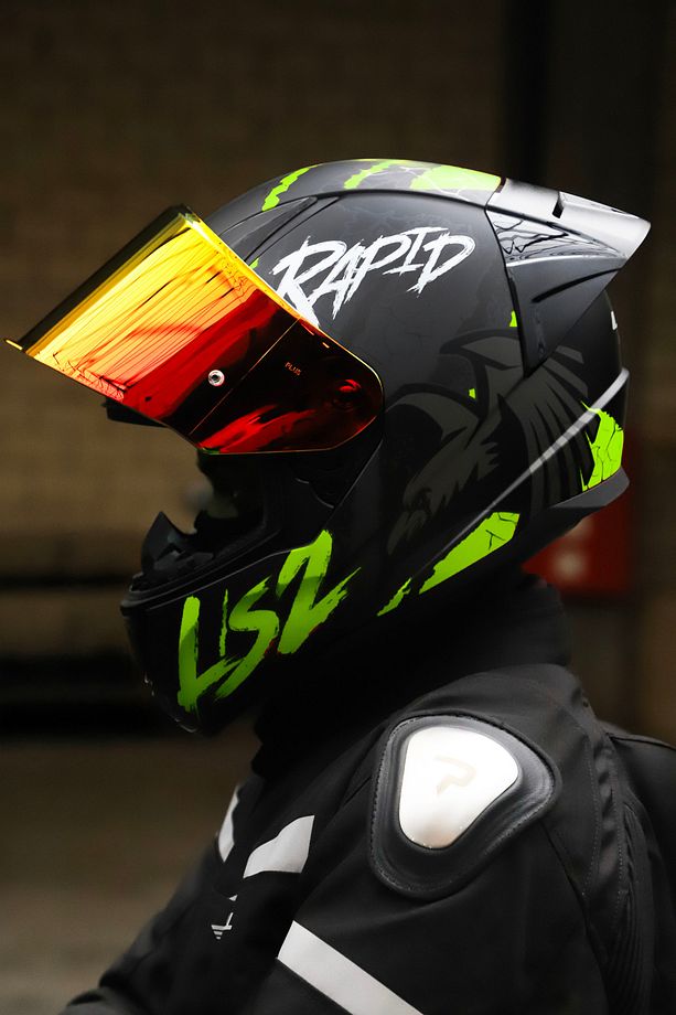RAPID 2 RACE RAVEN MAT SİYAH-GRİ-NEON SARI KASK - 5