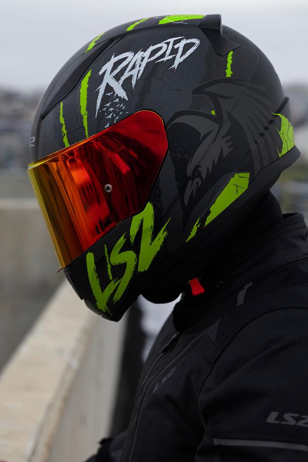 RAPID 2 RAVEN MAT SİYAH-GRİ-NEON SARI KASK - 4