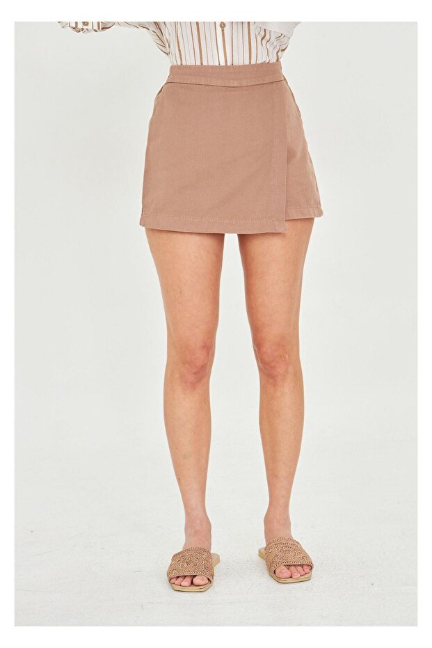 Gabardin Şort Etek - 5