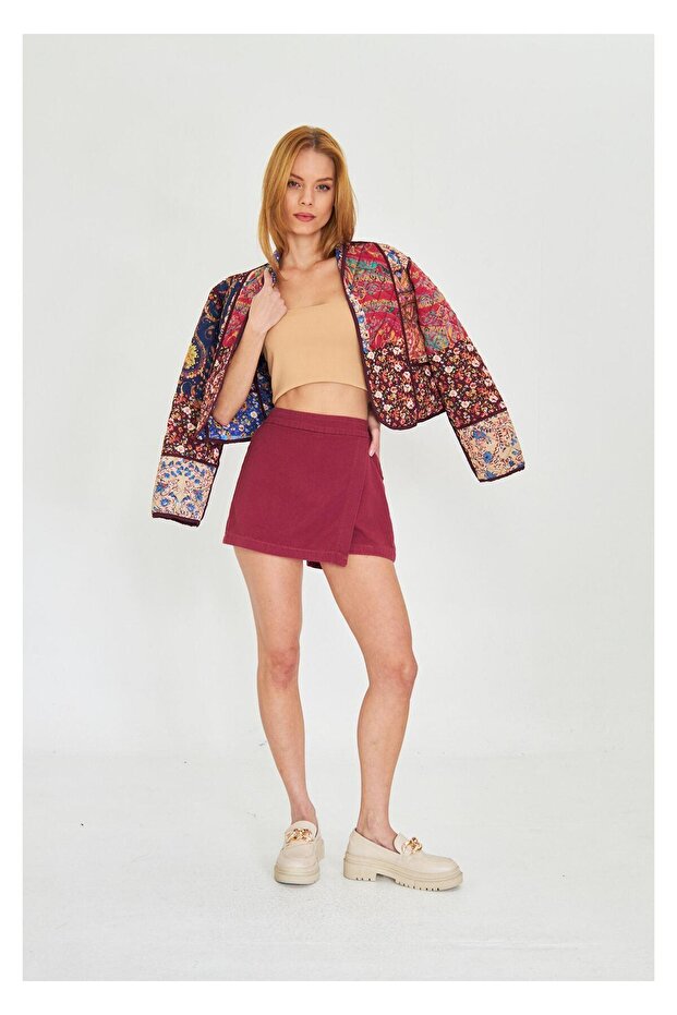 Gabardin Şort Etek - 6