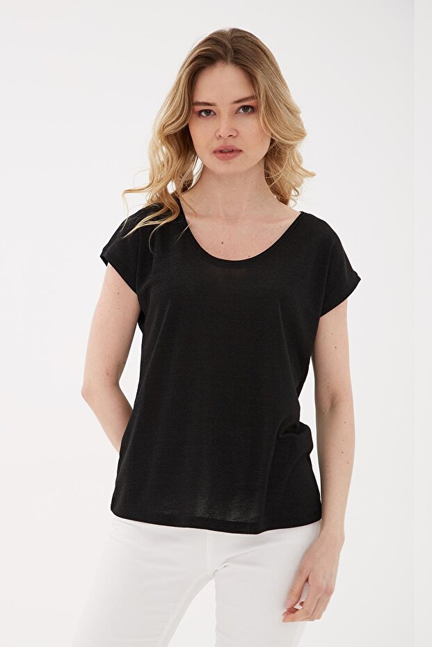 Glitter Blouse Black