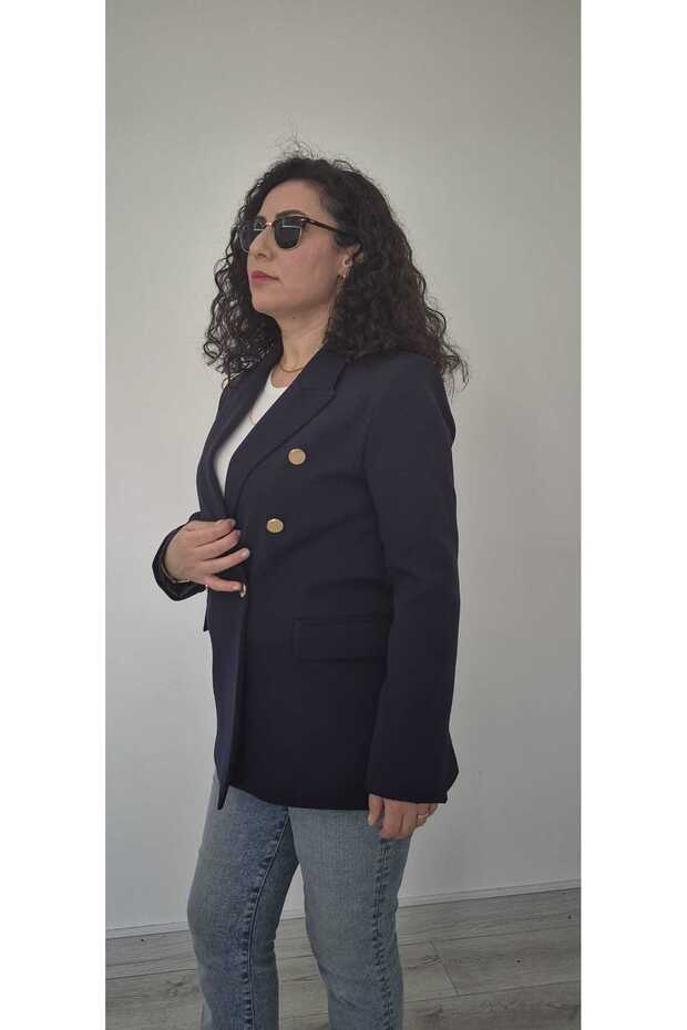 Çift düğme Blazer Ceket - 4