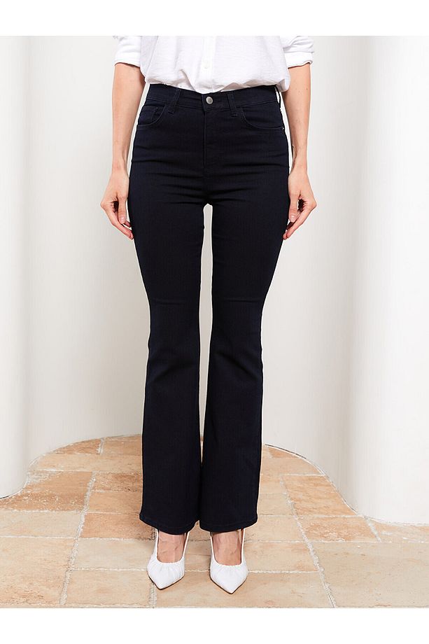 Zero Max Basic Flare Düz Cep Detaylı Kadın Jean Pantolon (Yeni Sezon) - 4