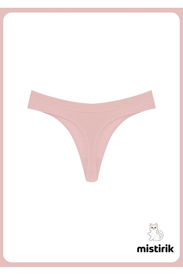 Paulo Model Esnek Ve Yumuşak Fitilli String Model Spor Külot Açık Pembe Renk - 4