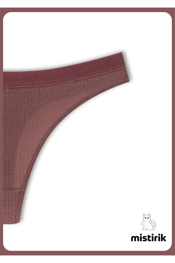 Paulo Model Esnek Ve Yumuşak Fitilli String Model Spor Külot Mürdüm Renk - 3