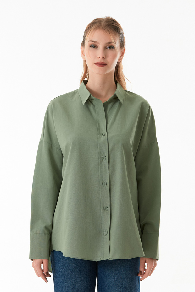 Basic Arkası Uzun Salaş Gömlek - 8