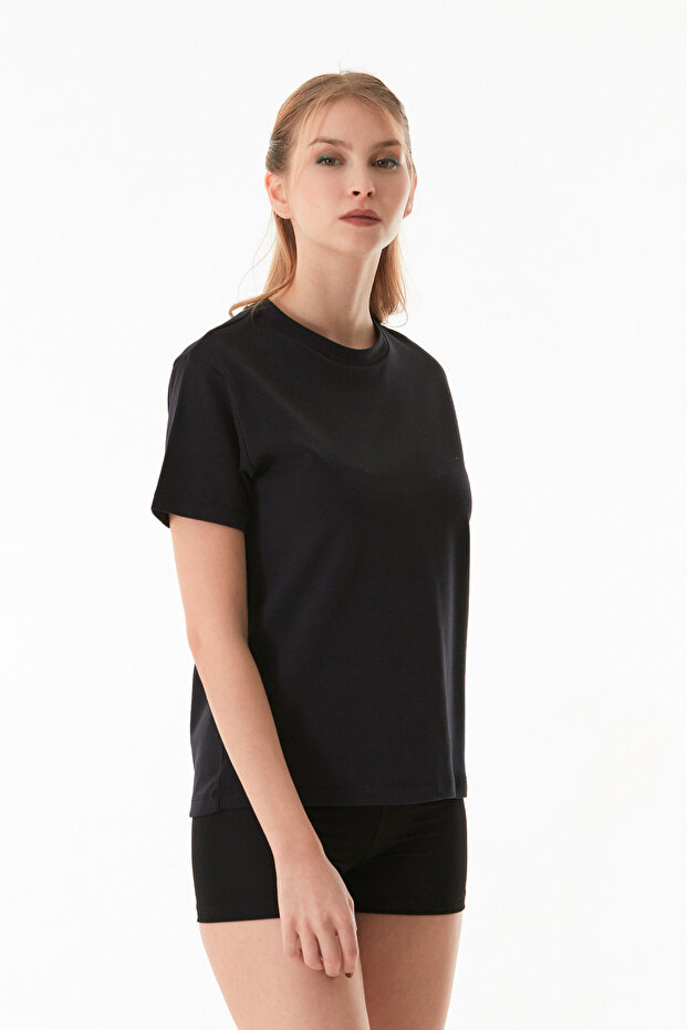 Basic Bisiklet Yaka Tişört - 5