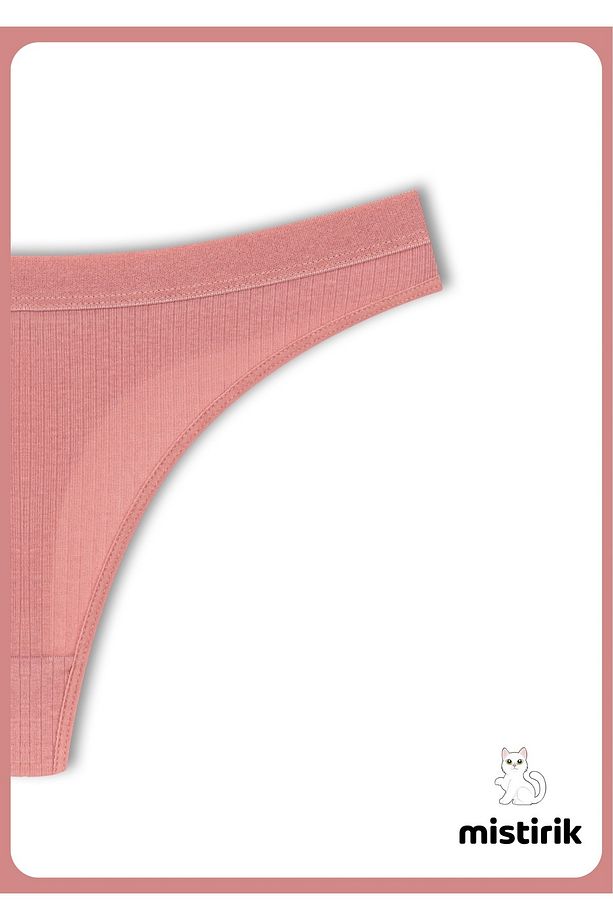 Paulo Model Esnek Ve Yumuşak Fitilli String Model Spor Külot Pastel Pembe Renk - 3