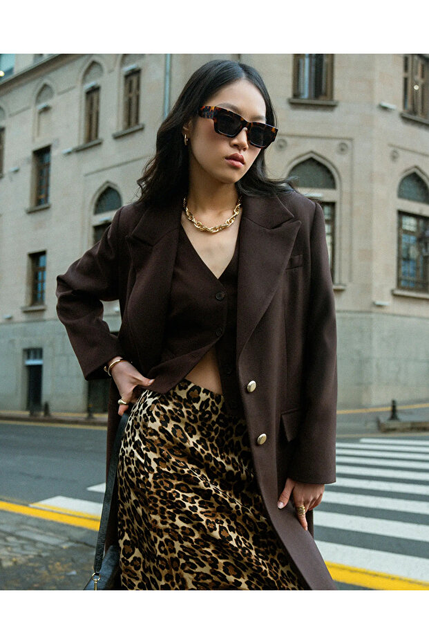 Düğmeli Bel Boy Astarlı Yelek - 1