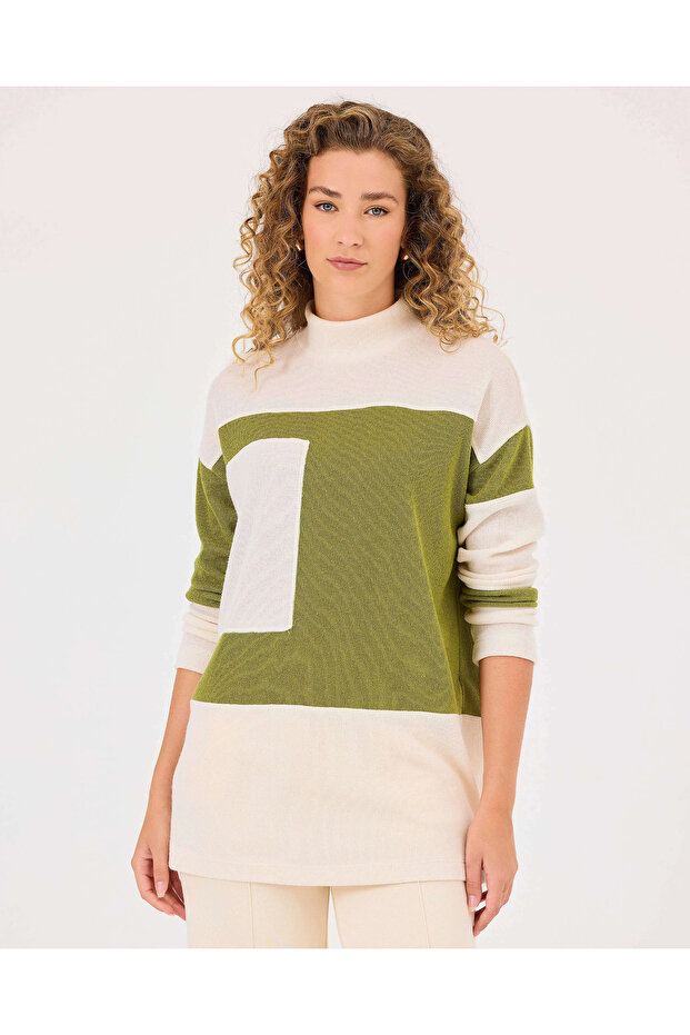 Dik Yakalı Triko Tunik - 5