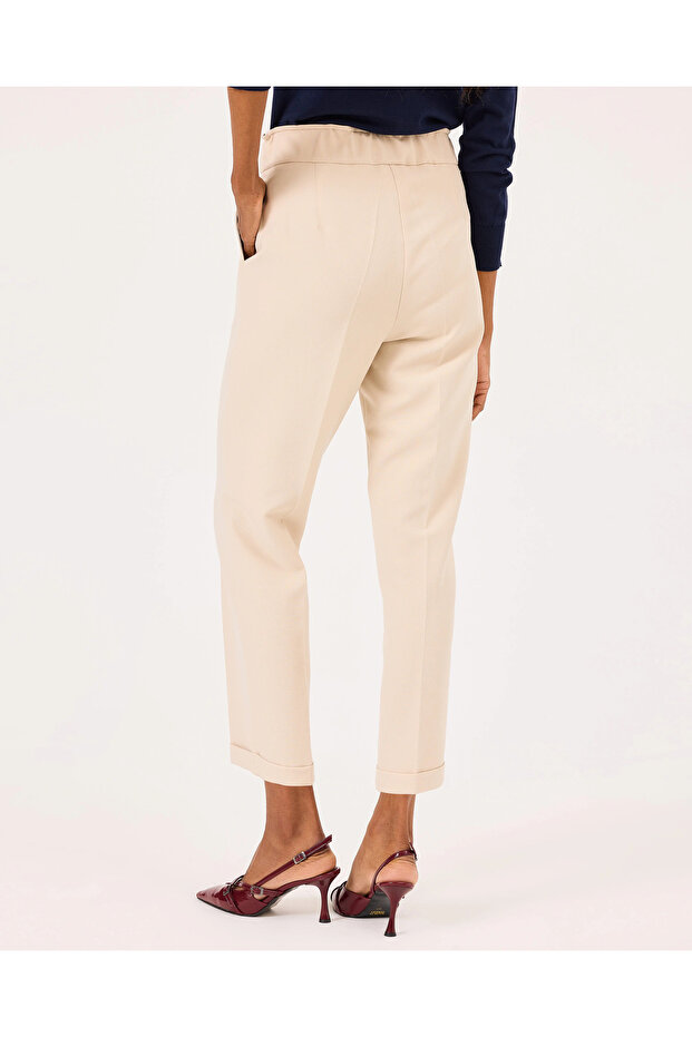 Elastik Bel Havuç Kesim Pantolon - 3