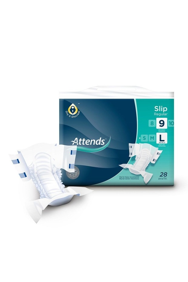 Slip Regular 9 Large Disposable Pads - Incontinence Adult Diapers, 28 Pieces