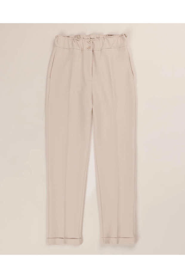 Elastik Bel Havuç Kesim Pantolon - 5