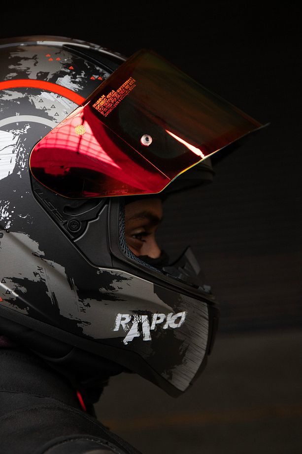 RAPID 2 RACE CIRCLE MAT SİYAH-KIRMIZI KASK - 5