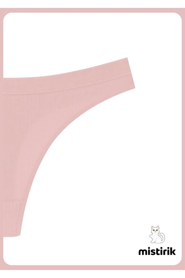 Paulo Model Esnek Ve Yumuşak Fitilli String Model Spor Külot Açık Pembe Renk - 3