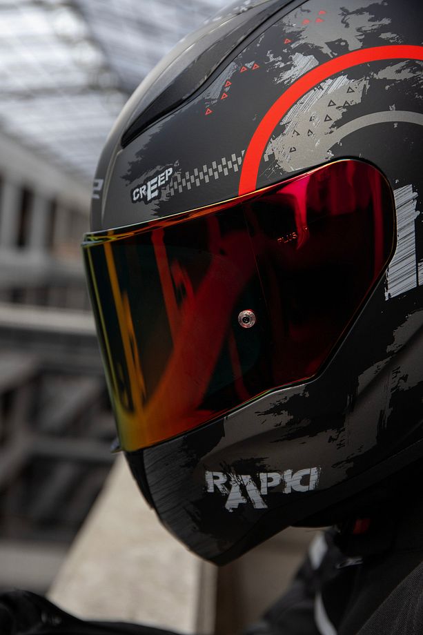 RAPID 2 RACE CIRCLE MAT SİYAH-KIRMIZI KASK - 4