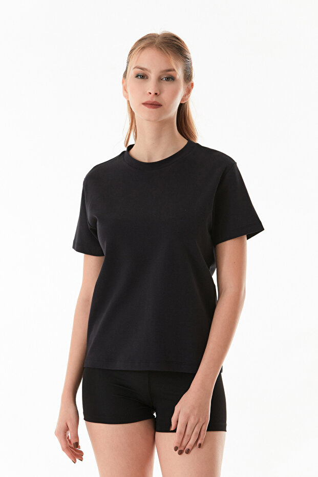 Basic Bisiklet Yaka Tişört - 1