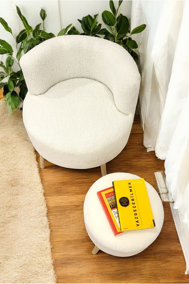 Modern Berjer ve Puf Takımı, Kahve Köşesi – Konforlu 2’li Set - 4