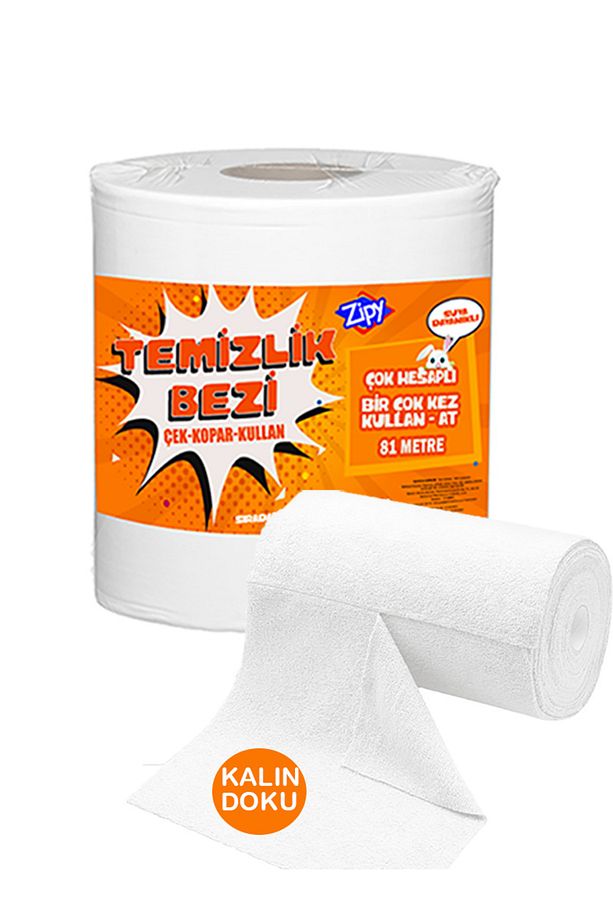 Mega Dev Rulo Temizlik Bezi Toz Bezi Süper Dayanıklı Kullan At 300 Adet Bez - 1
