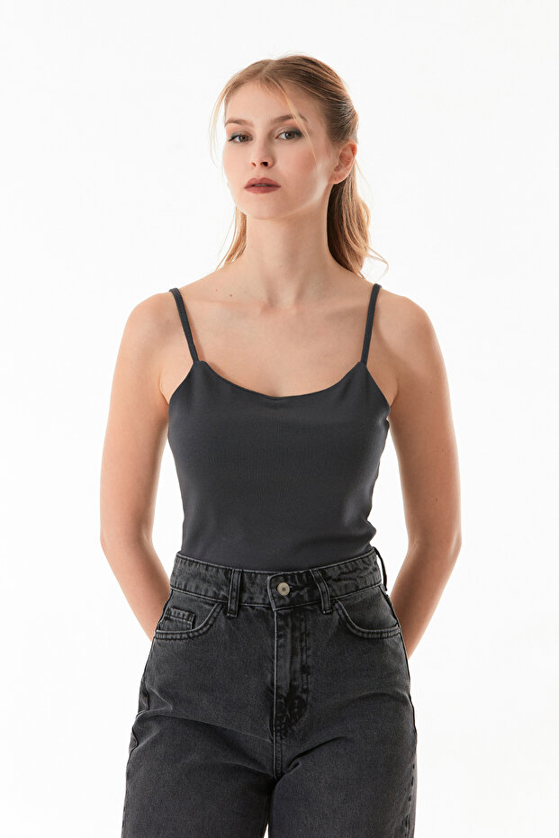 Basic Çıtçıtlı İp Askılı Body - 7