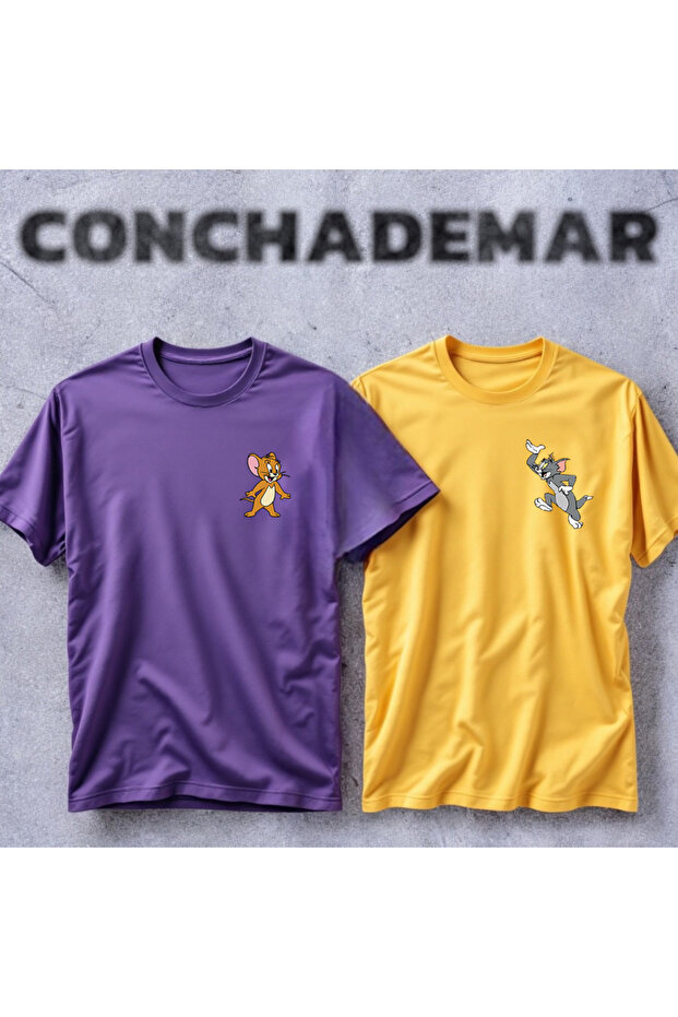 Cheerful Tom and Jerry Lover Combination High Quality T-Shirt