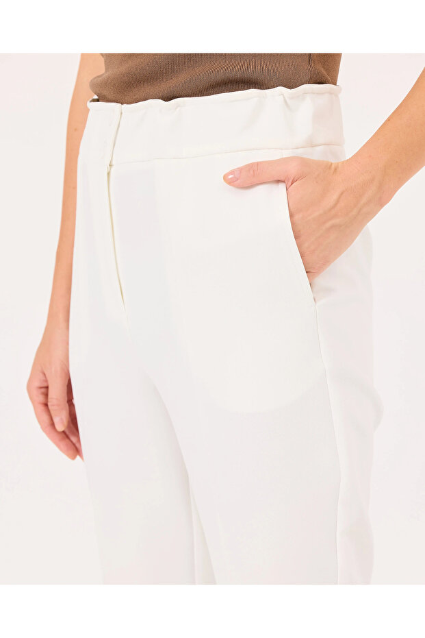 Elastik Bel Havuç Kesim Pantolon - 4