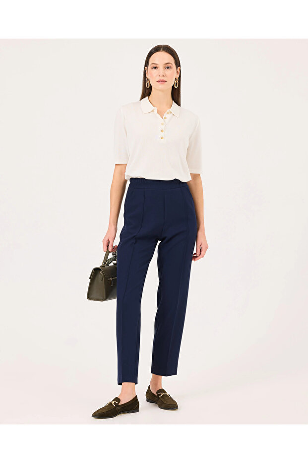 Elastik Bel Bilek Boy Pantolon - 1