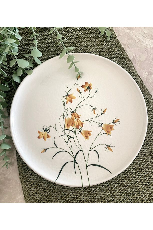 Sarı Çiğdem 26 cm Büyük Yuvarlak Servis&Sunum Tabağı - 2