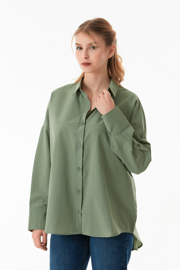 Basic Arkası Uzun Salaş Gömlek - 3