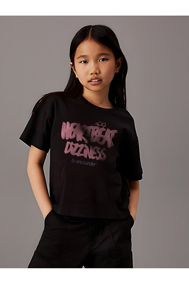 Children's Heartbeat Printed Cotton Tshirt