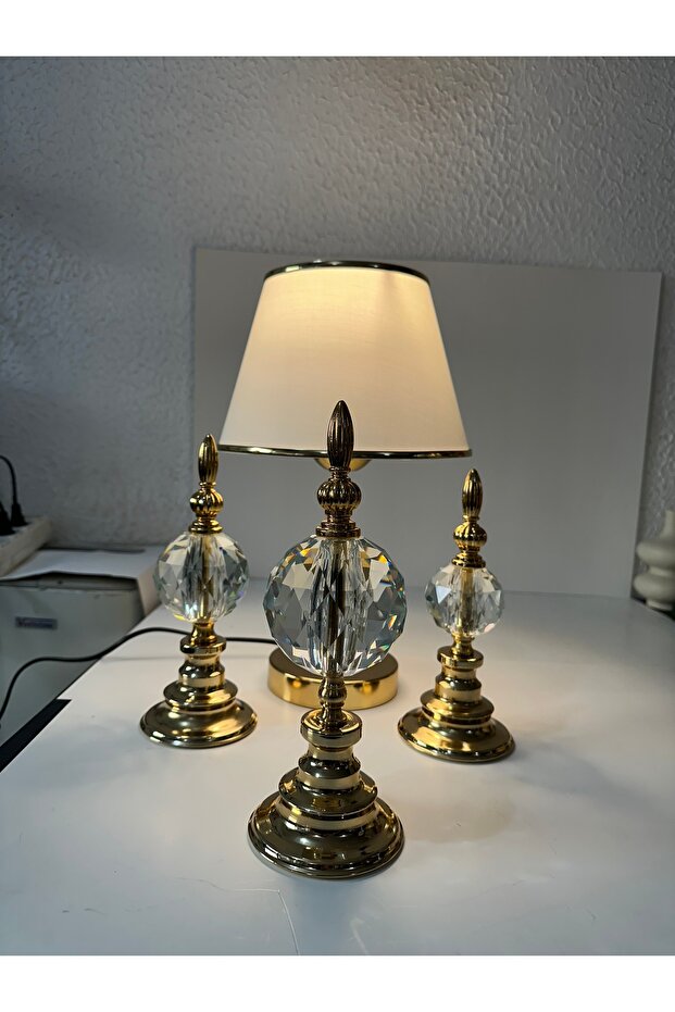 4’Lü Şamdan ve Abajur Seti - 5