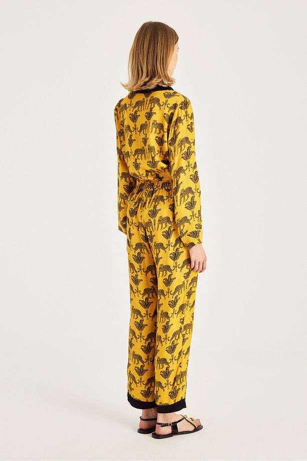 Uzun Kollu Desenli Pijama Takımı - 4