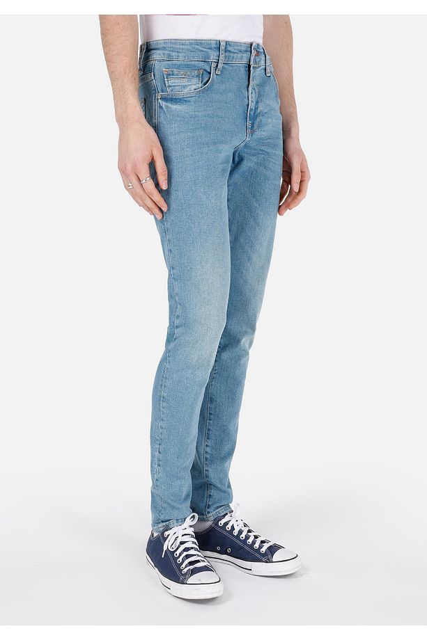 041 Danny Slim Fit Düşük Bel Dar Paça Erkek Mavi Jean Pantolon - 5