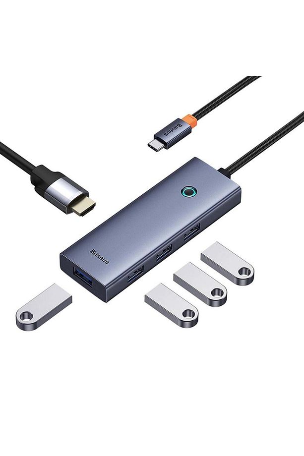 Flite Series 5-Port HUB （Type-C to HDMI4K@30Hz*1+USB 3.0*4) - Uzay Grisi - 4
