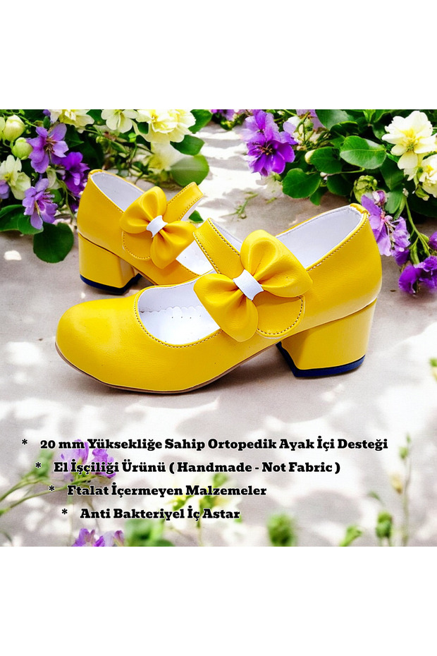 Ortopedik Topuklu Abiye Kız Çocuk Ayakkabı Soft Series Abiayk2401 Sarı - 3