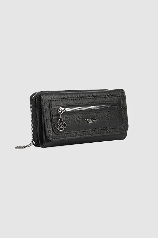 La'Graccio Paris Women's Kate Large Wallet Black