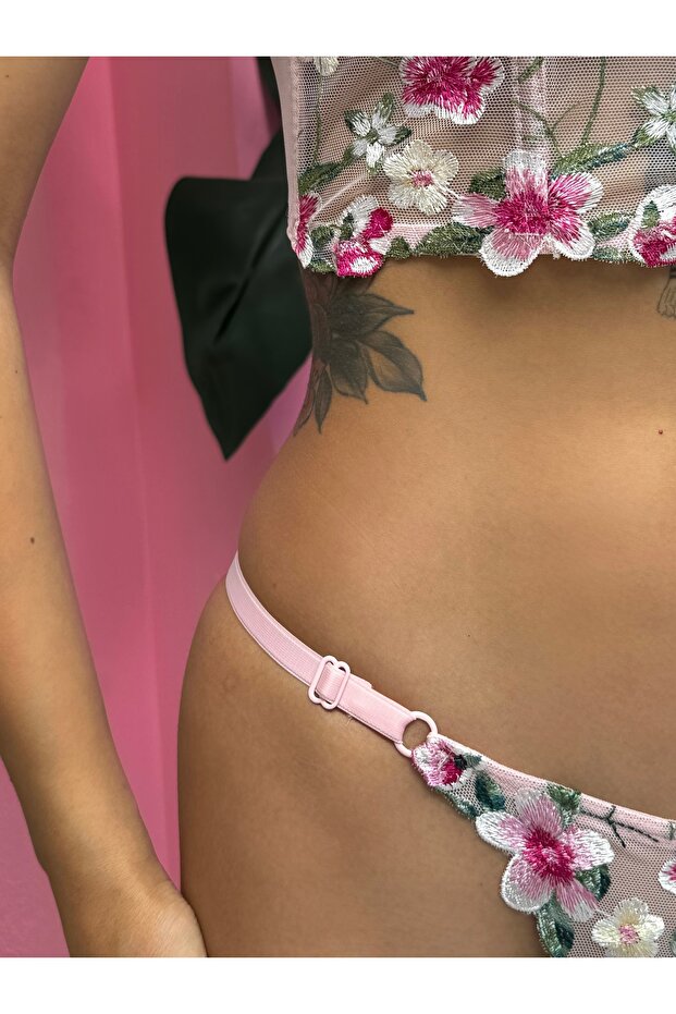 بدلة بوستير شفافة بدون غطاء مزخرفة بالزهور - 5