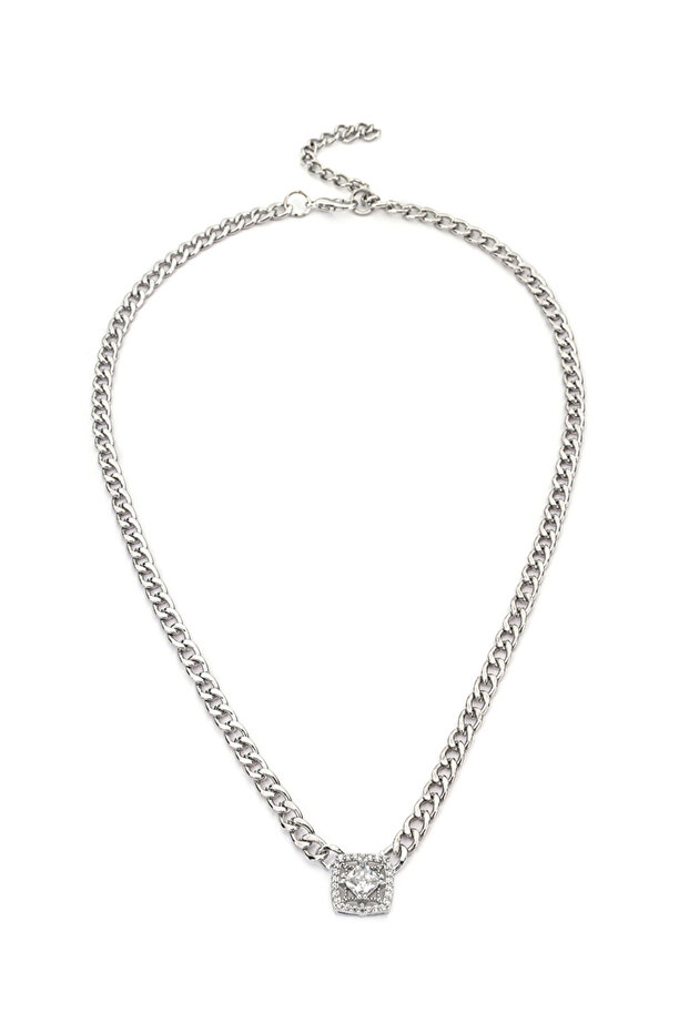 Metal Chain Shiny Stone Necklace