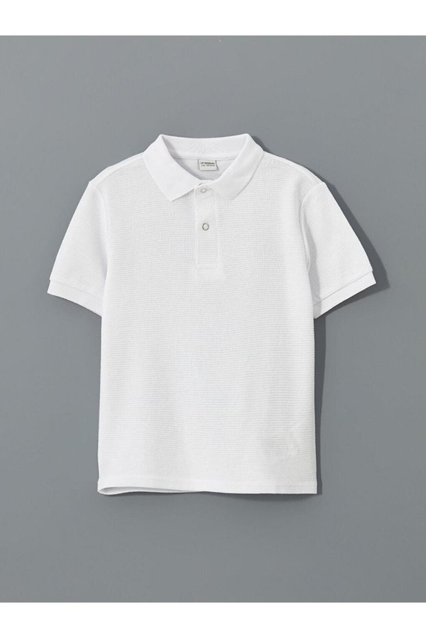 Lcw Kids Polo Neck Textured Boys T-Shirt