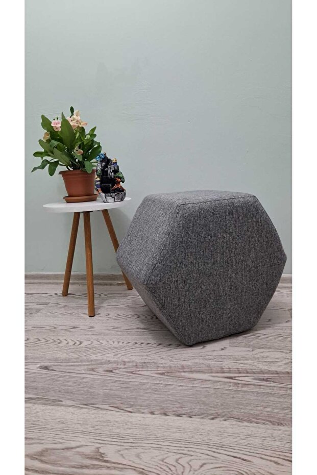 Ahşap Ayaklı Cepli Altıgen Puf&bench Koltuk/tabure - 4