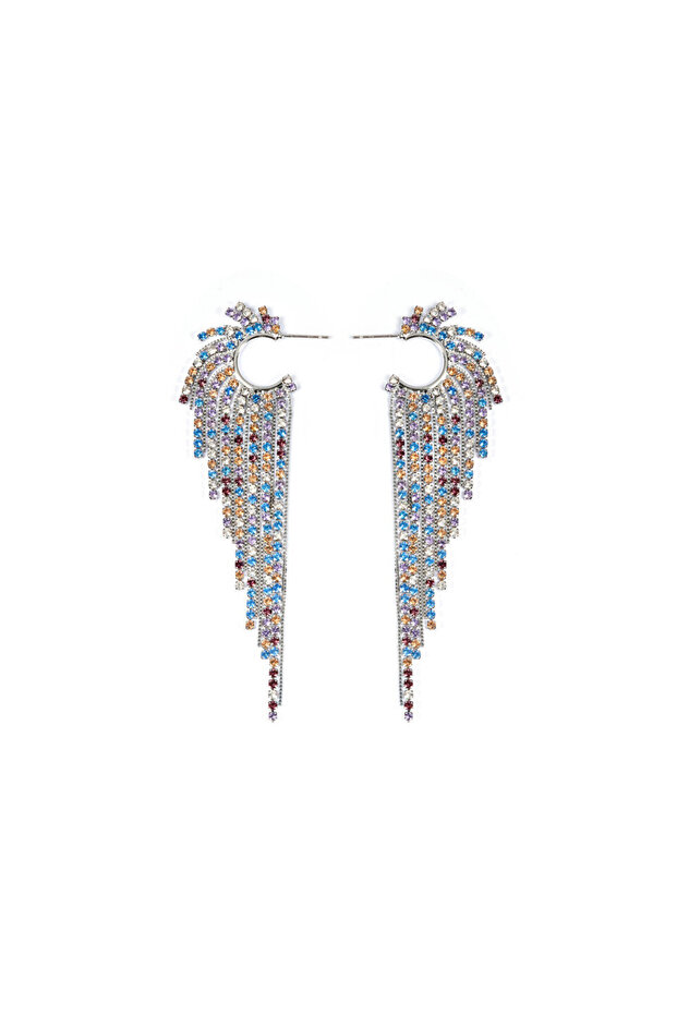 Shiny Earrings with Stone Detail